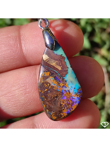 Pendentif Opale Boulder Du Queensland Australie - Lithothérapie - Cadeau Noël Idéal