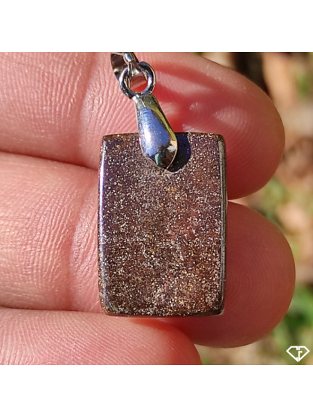 Pendentif Opale Boulder D'Australie (Queensland) 10,05 Carats - Naturel, Bleu, Forme Libre, Non Traité