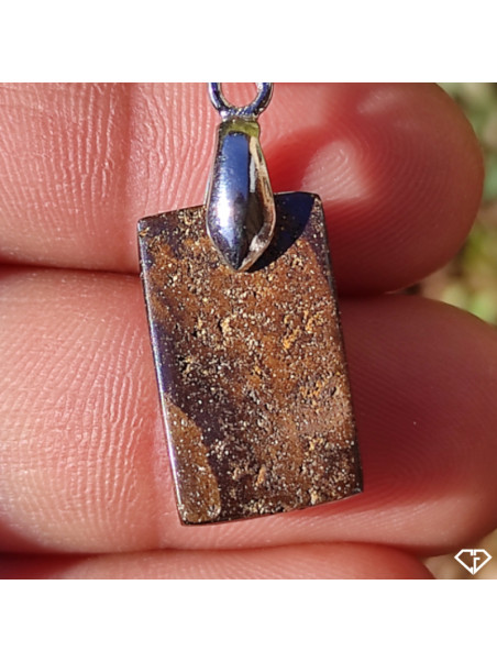 Pendentif Opale Boulder D'Australie (Queensland) - 12,75 Carats, Naturel, Solide, Sans Traitement