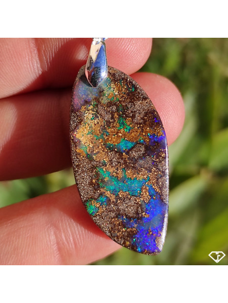 Pendentif Opale Boulder Australie (Queensland) - 4,10 Ct - Pierre Naturelle Libre